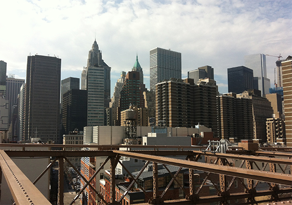 Ein kleiner Ausschnitt, der Atemberaubenden Skyline New Yorks, von der Brooklyn Bridge aus